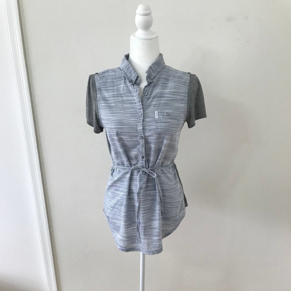 Armani Exchange Short Sleeve Woven and Knit Top